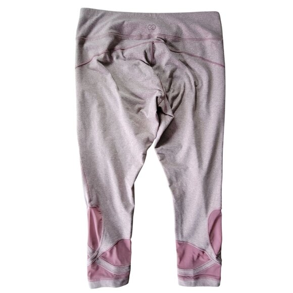 Calia Womens Heathered Pink Cropped Leggings With Mesh Accents Pocket 1X - Picture 6 of 10